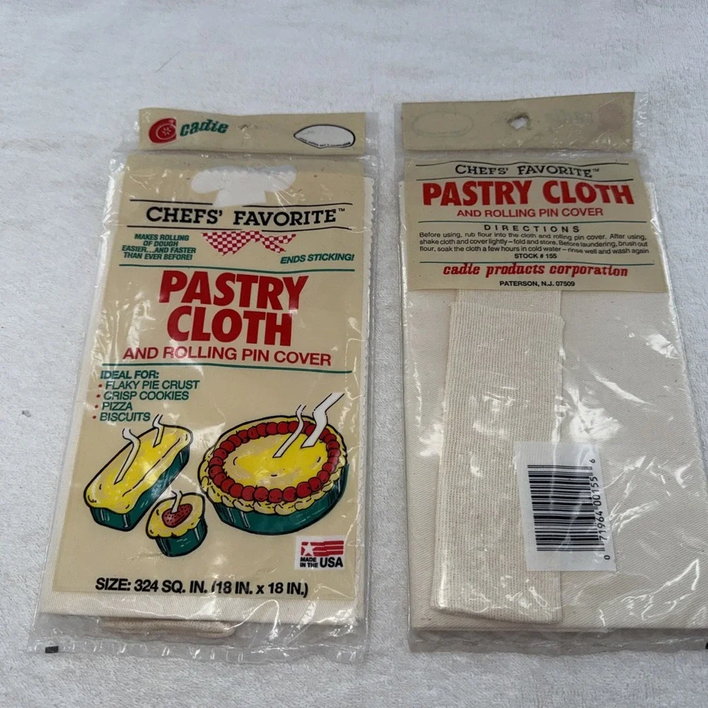 Vintage Pastry Cloth & Rolling Pin Cover Cadie Chef's Favorite 18